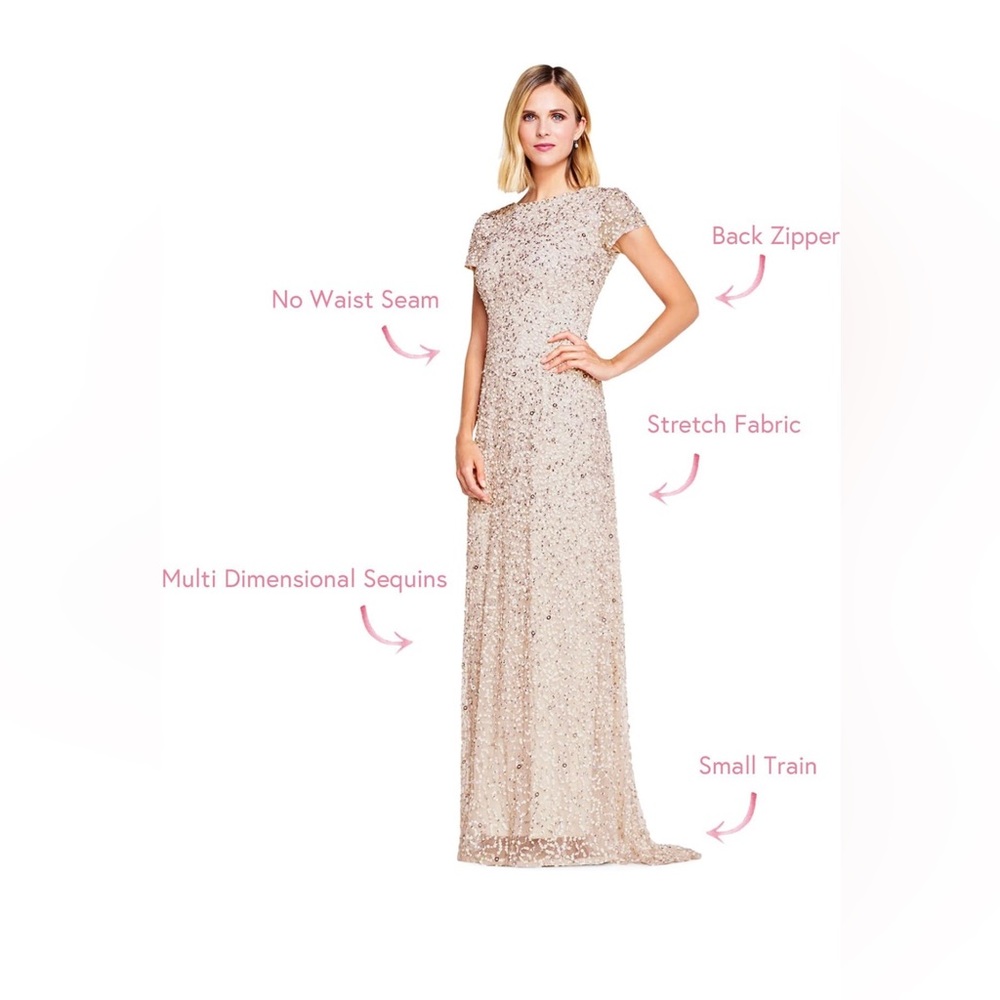 Anthropologie adrianna papell scoop back sequin gown